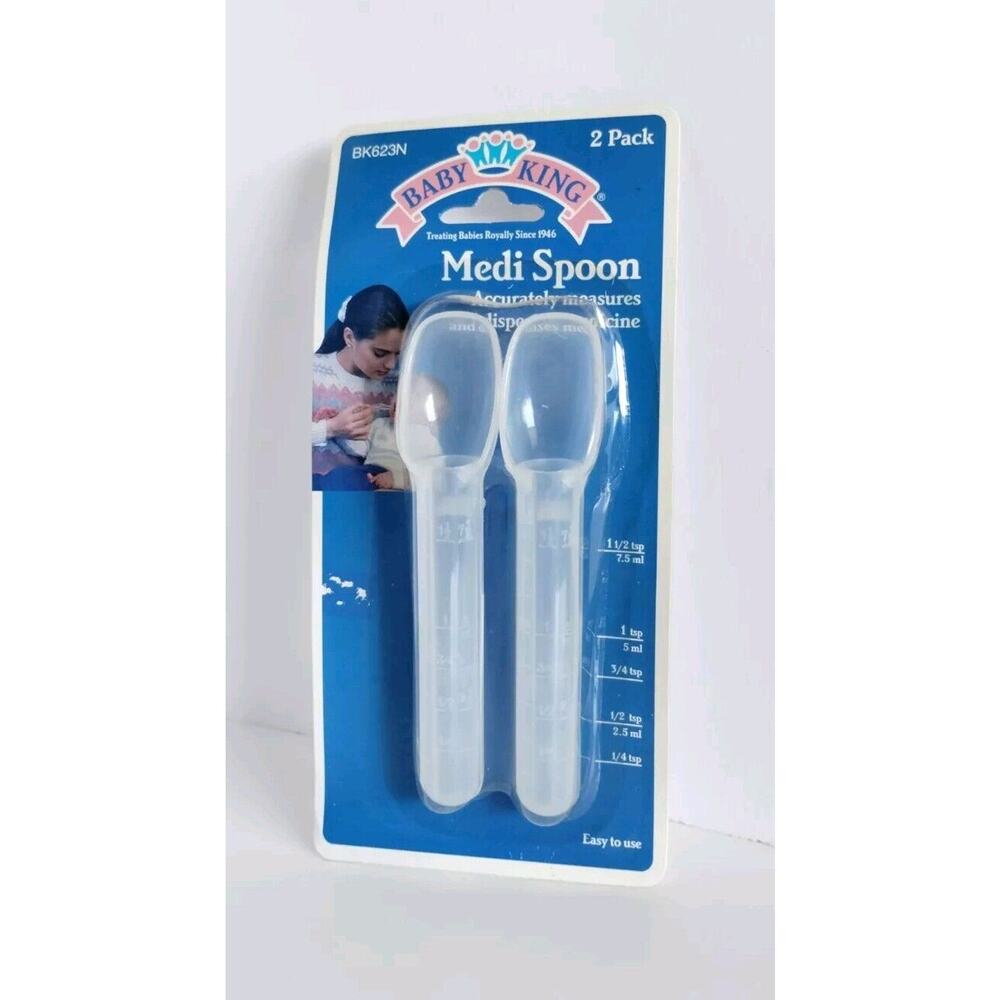 Vintage Baby King Medi Spoon for Liquid Medicine pk of 2